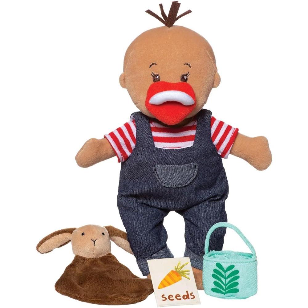 imageManhattan Toy Wee Baby Stella Tiny Farmer 12quot Soft Baby Doll SetFarmer