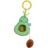 Manhattan Toy Mini-Apple Farm Lemon Baby Travel Toy with Rattle, Squeaker, Crinkle Fabric & Teether Clip-on Attachment(Avacado)