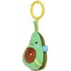 Manhattan Toy Mini-Apple Farm Lemon Baby Travel Toy with Rattle, Squeaker, Crinkle Fabric & Teether Clip-on Attachment(Avacado)