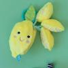 Manhattan Toy Mini-Apple Farm Lemon Baby Travel Toy with Rattle, Squeaker, Crinkle Fabric & Teether Clip-on Attachment(Lemon)
