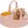 Manhattan Toy Moppettes Beau Bunny Stuffed Animal Nurturing Playset with Bunny Plush Toy, Fabric Bassinet, Blanket & Pillow(Bea Bear)