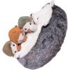 Manhattan Toy Nursing Nissa Nurturing Hedgehog Stuffed Animal with Plush Baby Hoglets(Nissa Hedgehog)