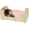 Manhattan Toy Sleep Tight Wooden Play Sleigh Bed with Pillow and Blanket for Dolls and Stuffed Animals(Night Night)