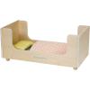 Manhattan Toy Sleep Tight Wooden Play Sleigh Bed with Pillow and Blanket for Dolls and Stuffed Animals(Night Night)