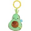 Manhattan Toy Mini-Apple Farm Lemon Baby Travel Toy with Rattle, Squeaker, Crinkle Fabric & Teether Clip-on Attachment(Avacado)