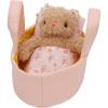 Manhattan Toy Moppettes Beau Bunny Stuffed Animal Nurturing Playset with Bunny Plush Toy, Fabric Bassinet, Blanket & Pillow(Bea Bear)