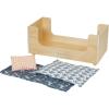 Manhattan Toy Sleep Tight Wooden Play Sleigh Bed with Pillow and Blanket for Dolls and Stuffed Animals(Sleep Tight)