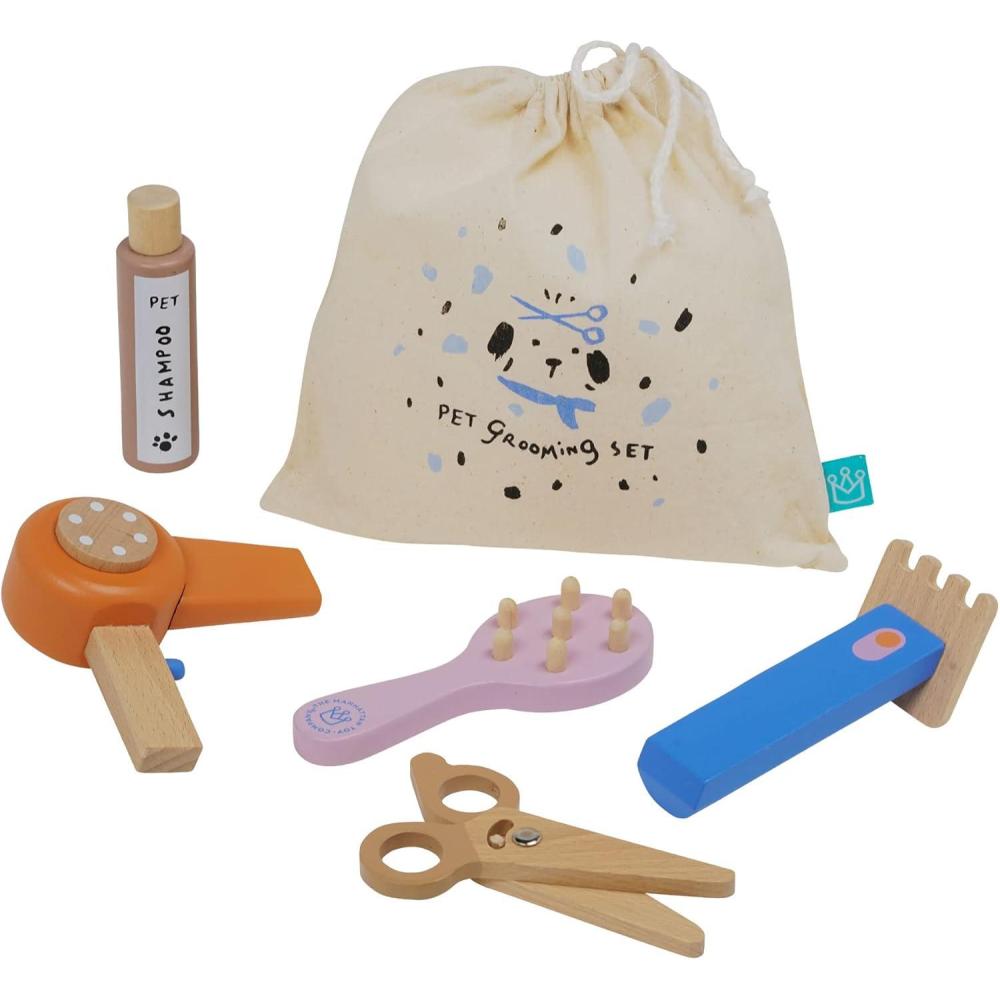 imageManhattan Toy Posh Pet Day Spa Pretend Wooden Pet Grooming Play Set for Toddlers 3 Years Old and UpPet Day Spa