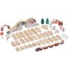 Manhattan Toy Alpine Express 49-Piece Wooden Toy Train Set with Scenic Accessories for Toddlers 3 Years and Up Multicolor