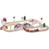 Manhattan Toy Alpine Express 49-Piece Wooden Toy Train Set with Scenic Accessories for Toddlers 3 Years and Up Multicolor