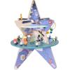 Manhattan Toy Double-Decker Celestial Star Explorer Wooden Activity Center with Shape Gliders, Spinners, Bead Runs and Alluring Artwork