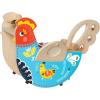 Manhattan Toy Musical Chicken Wooden Instrument for Toddlers with Xylophone, Drumsticks, Cymbal and Maraca,Blue(Chicken)