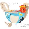 Manhattan Toy Musical Chicken Wooden Instrument for Toddlers with Xylophone, Drumsticks, Cymbal and Maraca,Blue(Chicken)