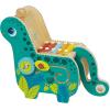 Manhattan Toy Musical Chicken Wooden Instrument for Toddlers with Xylophone, Drumsticks, Cymbal and Maraca,Blue(Dinosaur)