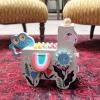 Manhattan Toy Musical Chicken Wooden Instrument for Toddlers with Xylophone, Drumsticks, Cymbal and Maraca,Blue(Llama)