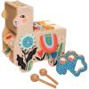 Manhattan Toy Musical Chicken Wooden Instrument for Toddlers with Xylophone, Drumsticks, Cymbal and Maraca,Blue(Llama)