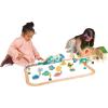 Manhattan Toy T-Rex Express 45-Piece Jurassic-Themed Wooden Toy Train Set for Toddlers 3 Years and Up