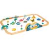 Manhattan Toy T-Rex Express 45-Piece Jurassic-Themed Wooden Toy Train Set for Toddlers 3 Years and Up