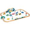 Manhattan Toy T-Rex Express 45-Piece Jurassic-Themed Wooden Toy Train Set for Toddlers 3 Years and Up