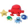 Manhattan Toy Neoprene Crab 5-Piece Floating Spill n Fill Bath Toy with Quick Dry Sponges and Squirt Toy(Crab)