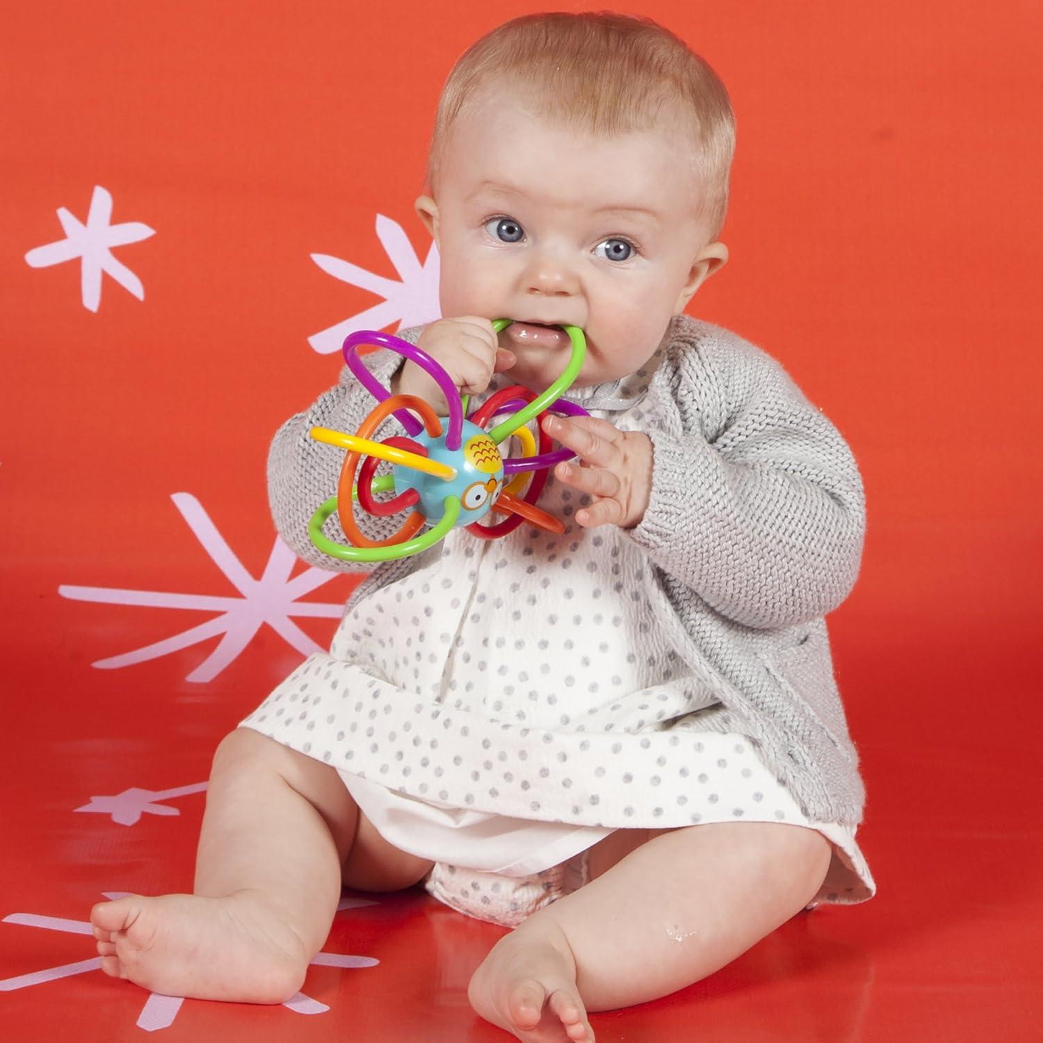 imageManhattan Toy Zoo Animal Winkel Owl Multicolor Rattle ampamp Sensory Teether for Baby and ToddlerOwl