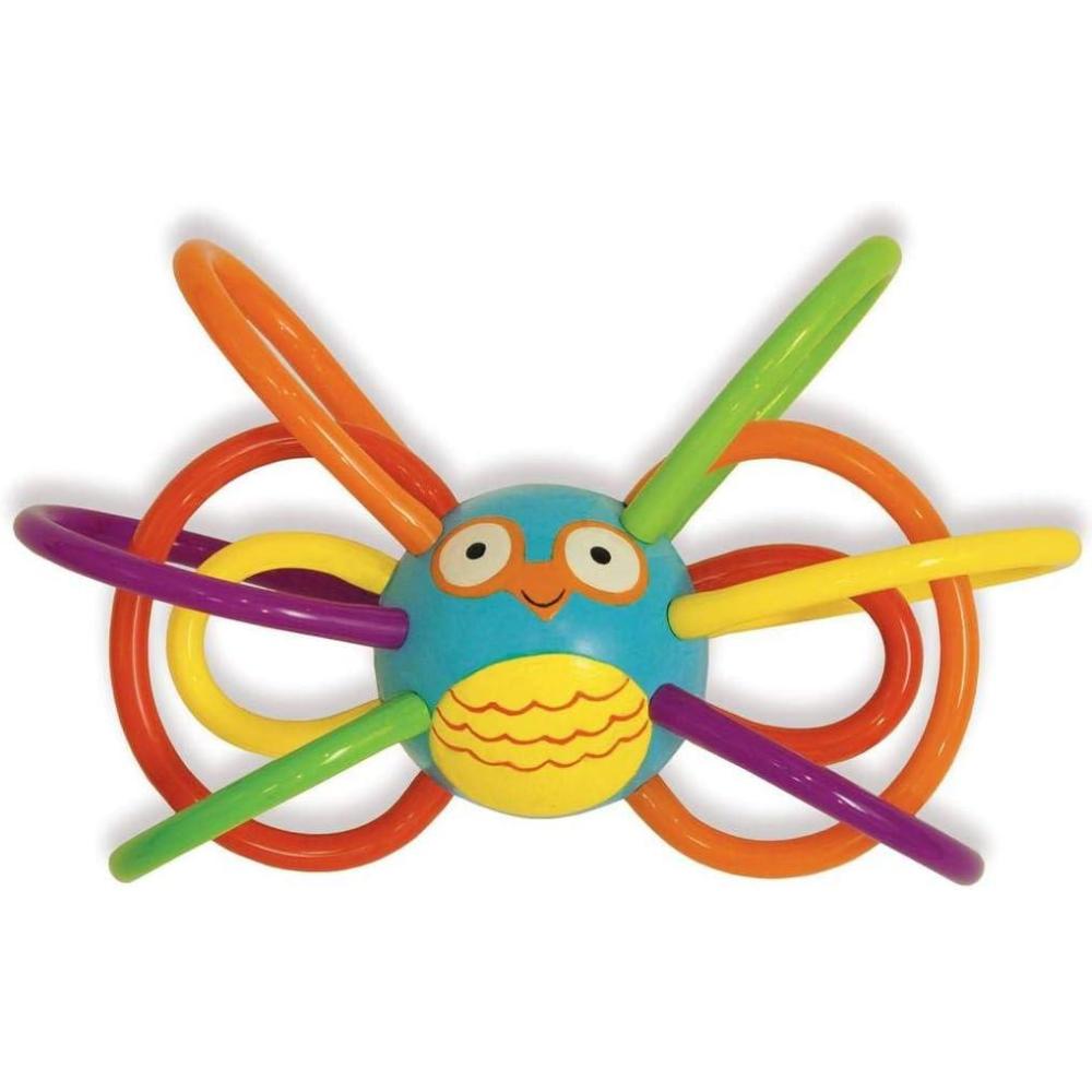 imageManhattan Toy Zoo Animal Winkel Owl Multicolor Rattle ampamp Sensory Teether for Baby and ToddlerOwl