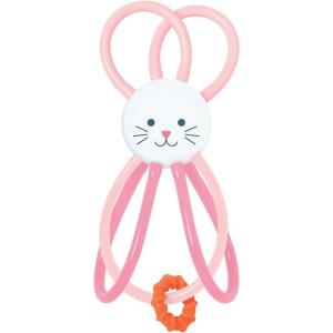 Manhattan Toy Zoo Animal Winkel Owl Multicolor Rattle & Sensory Teether for Baby and Toddler(Bunny Rabbit)
