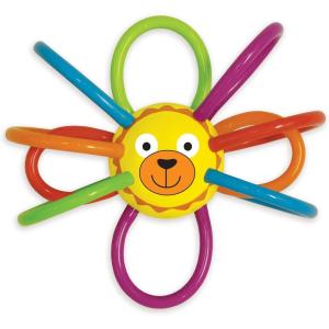 Manhattan Toy Zoo Animal Winkel Owl Multicolor Rattle & Sensory Teether for Baby and Toddler(Lion)
