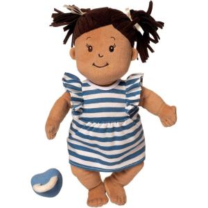 Love, Stella Soft Baby Doll for 1 + Year Old by Manhattan Toy – Brown with Black Pigtails(Beige)