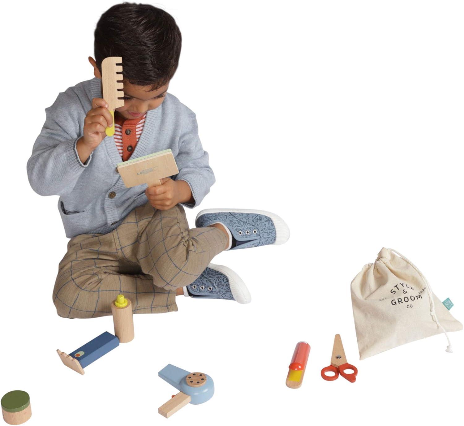 imageManhattan Toy Style ampamp Groom 9 Piece Wooden Toddler ampamp Kids Pretend Play Hair Styling ampamp Grooming Kit