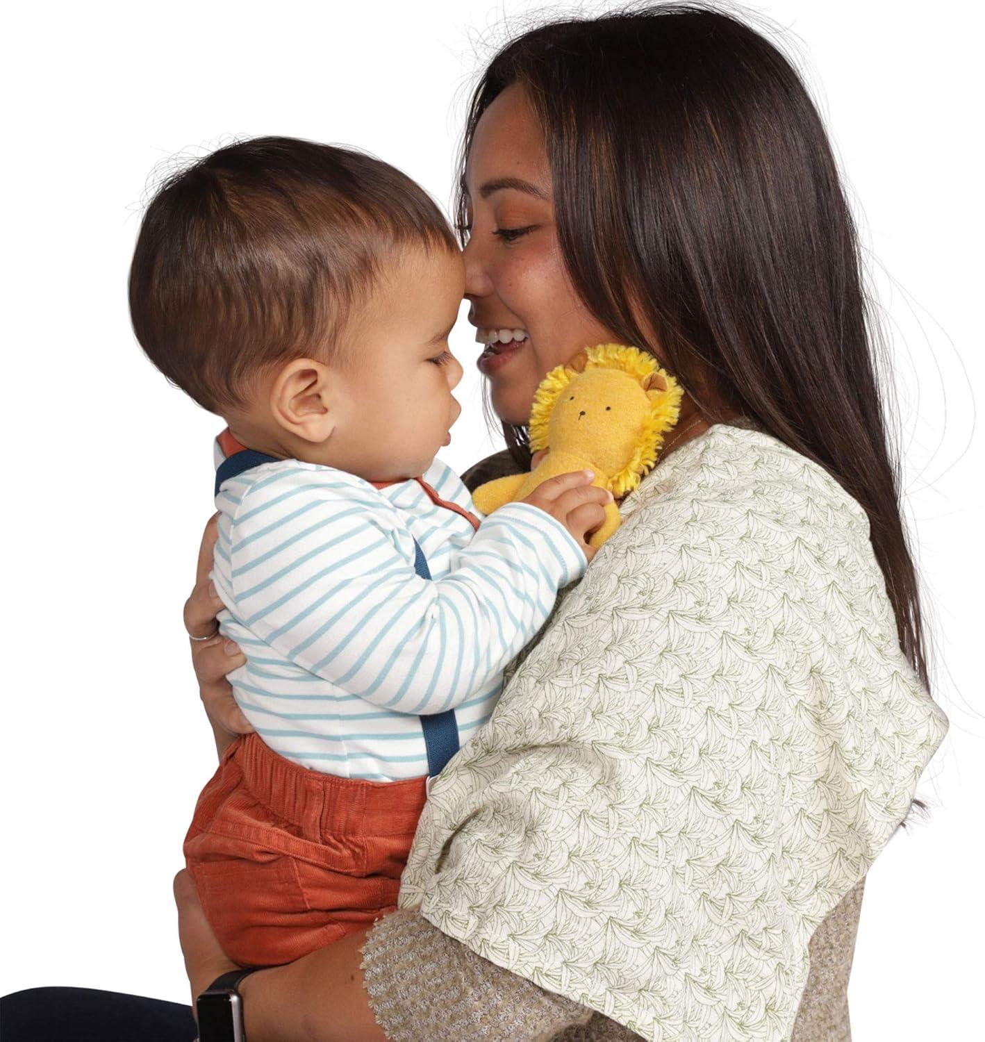 imageManhattan Toy Embroidered Plush Bunny Baby Rattle  Soft Cotton Burp Cloth 16 x 16 InchesLion