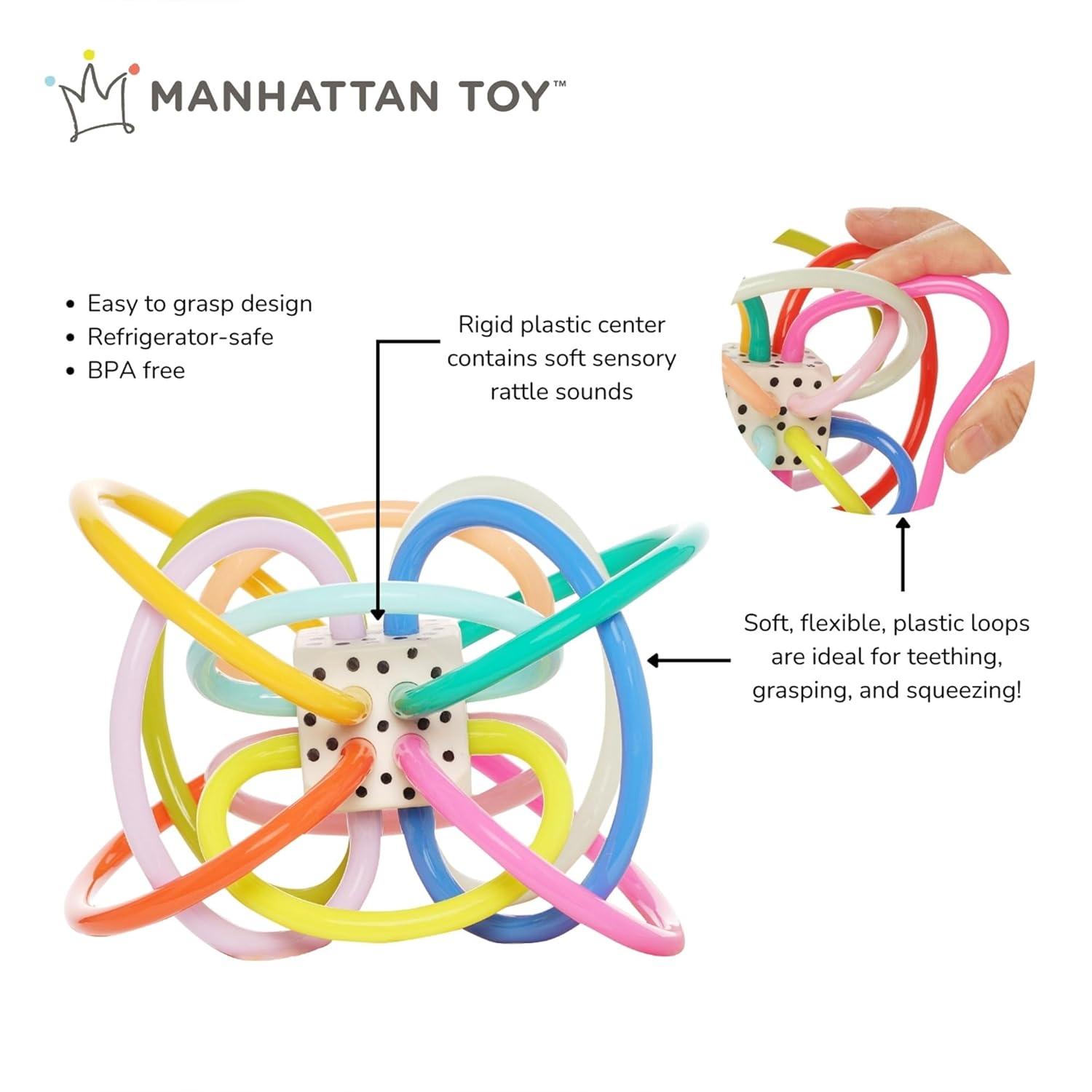 imageManhattan Toy Winkel Colorpop Rattle ampamp Sensory Teether Toy