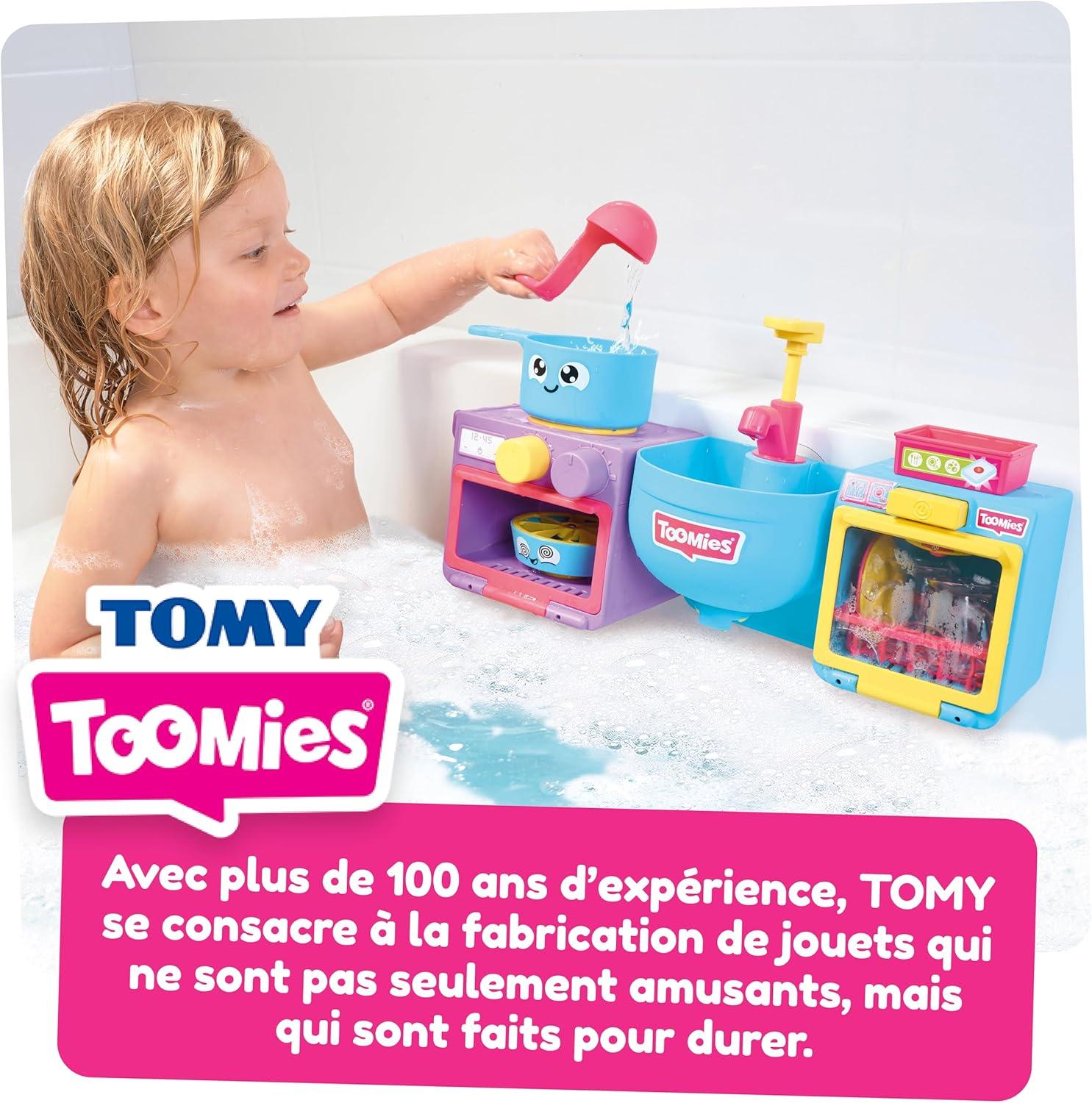 imageTOMY Toomies Machine caf pour le bain Jouet de bain pour bb Jouet pour baignoire fixer au mur Coffret dinette enfant qui comprend 3 tasses 1 pot et 1 shaker partir de 18 moisLaveVaisselle
