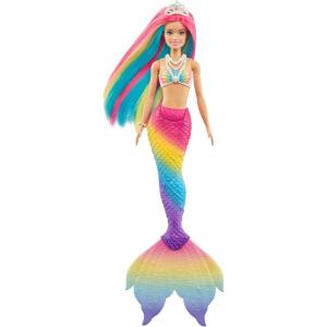 Barbie Dreamtopia Sirène Magique Arc-en-Ciel, Poupée Sirène Changeant De Couleur dans l&rsquo;eau, Jouet pour Enfant de 3 Ans et Plus, GTF89(Multicolour)