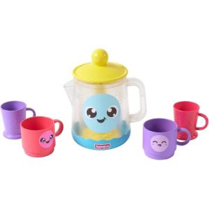 TOMY Toomies Machine à café pour le bain – Jouet de bain pour bébé – Jouet pour baignoire à fixer au mur – Coffret dinette enfant qui comprend 3 tasses, 1 pot et 1 shaker – À partir de 18 mois(Mini set de Bain Théière à Bulles)