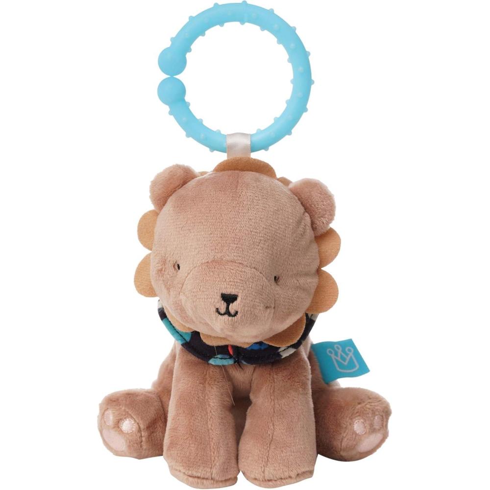 imageManhattan Toy Fairytale PeekaBoo Soft Activity Crinkle Book for Baby ampamp Toddler with Tethered Bunny Squeaker MulticoloreJouet de voyage Lion