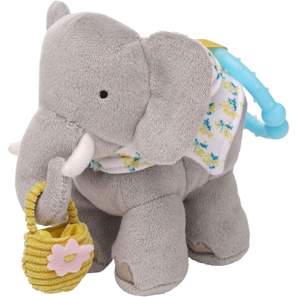 imageManhattan Toy Fairytale PeekaBoo Soft Activity Crinkle Book for Baby ampamp Toddler with Tethered Bunny Squeaker MulticoloreJouet de voyage lphant