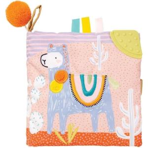 Manhattan Toy Cahier d&rsquo;activités pour bébé sur Le thème du Lama avec grincement, Papier froissé et Miroir sans Danger pour bébé, Beige