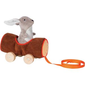 Manhattan Toy Camp Acorn Fox Jouet de dentition et de voyage pour bébé(Peluche lapin et bûche – Jouet à tirer)