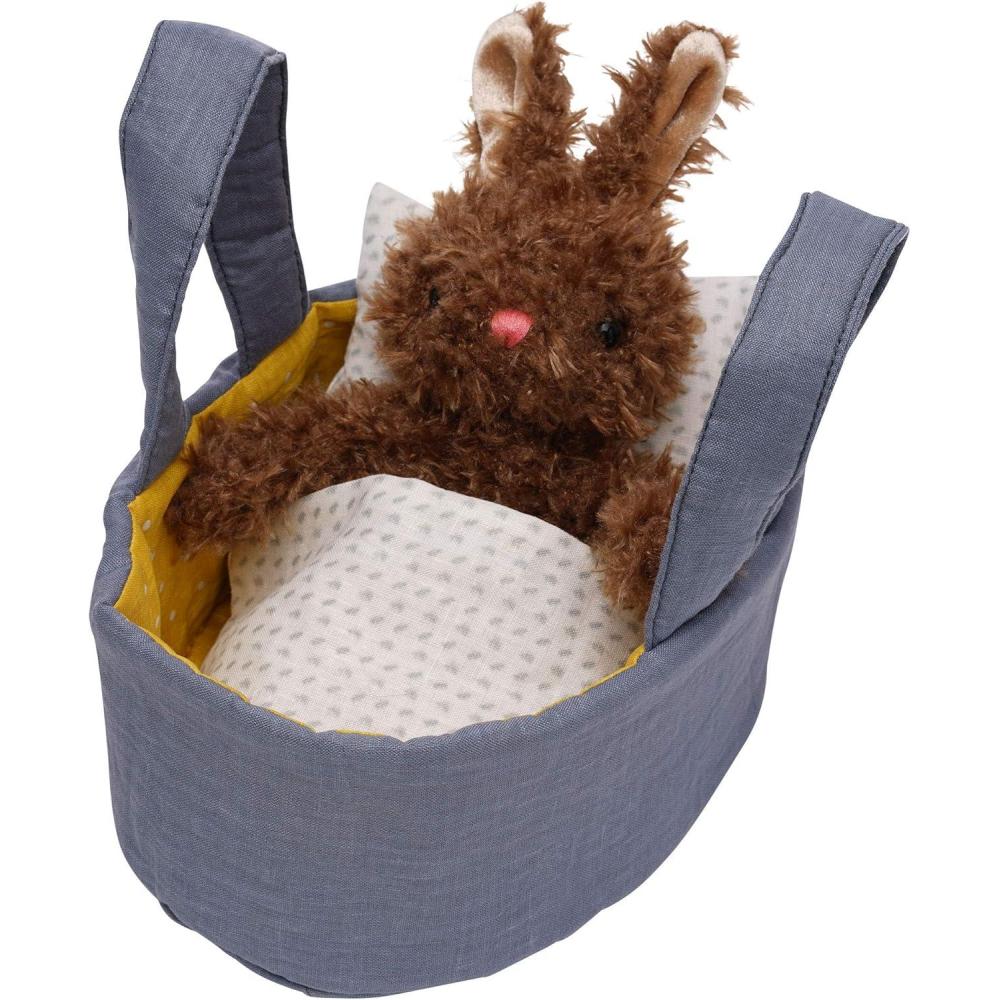 imageManhattan Toy Moppettes Beau Bunny Coffret de Jeu nourrissant avec Lapin en Peluche Berceau en Tissu Couverture et OreillerModerne