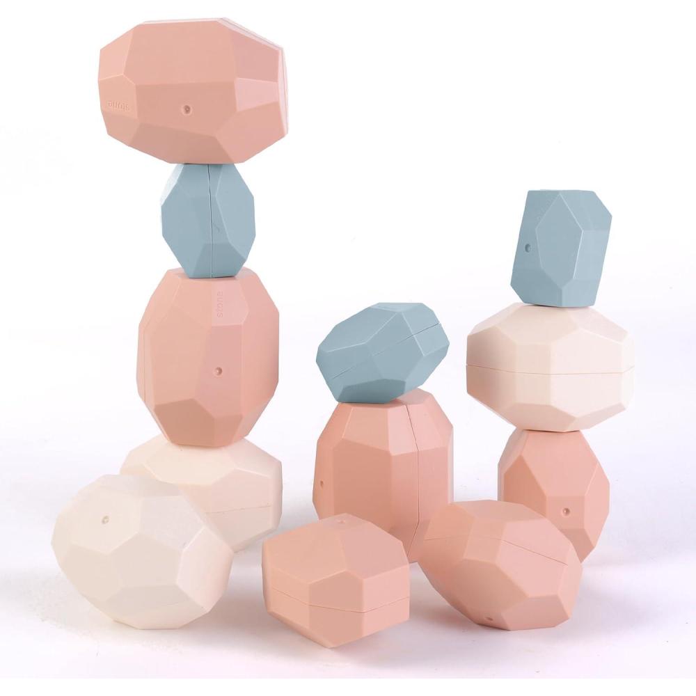 imageJouet Montessori  Empiler et Tri pour Bb et Enfant 3 Ans  Jouets dActivit et de Dveloppement en Bois  Couleurs Pastel  Jeux Montessori ducatifs pour ToutPetits  Cadeau dAnniversaireStone balance stack