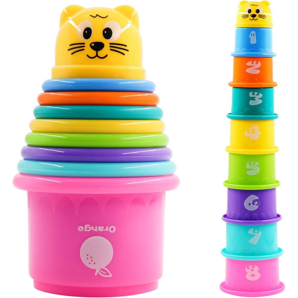 imagePHYLES Jouet Cubes Empilables bbs Tasses  Empile Gobelets Gigognes Jouets ducatifs Enfant Premier Age Jeux Educatif