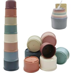 Cubes empilables pour bébés, 8 pièces Jouets Empilables, Jouets empilables en Forme de Tasses, Tasses empilables pour bébés et Jeunes