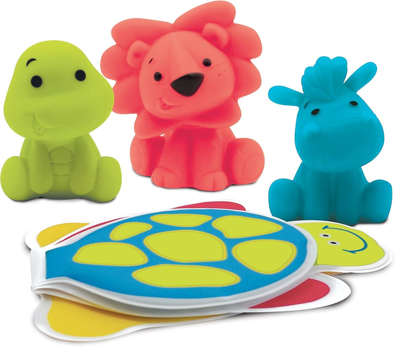 imageLUDI Coffret de Bain XXL Tortue Fontaine Lumineuse Toboggans Ventouse Aspergeur Bateau Jeu de Bain Imagination Ds 18 MoisValisette de bain