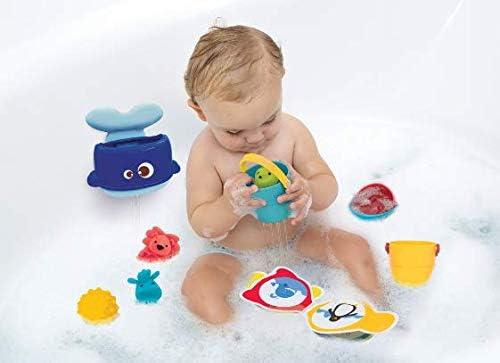 imageLUDI Coffret de Bain XXL Tortue Fontaine Lumineuse Toboggans Ventouse Aspergeur Bateau Jeu de Bain Imagination Ds 18 MoisValisette de bain