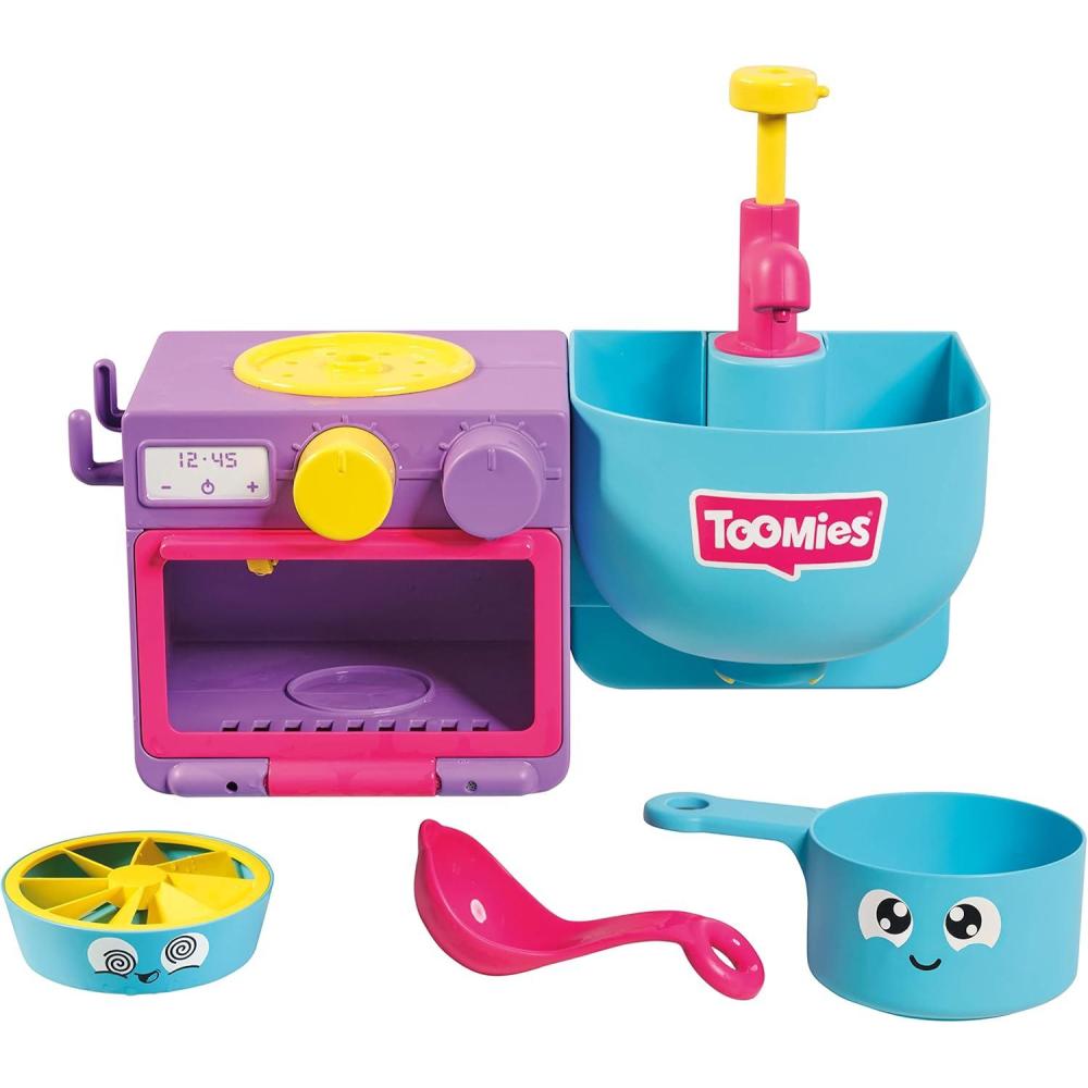 imageToomies Cuisine Bain pour Bb Et ToutPetits Jouet Bulles Ensemble 2 en 1 Jeu deau pour Enfants Adapt Aux Garons Et Filles De 18 Mois 4 Ans Multicolore 21 x 28 x 15 cmMa cuisine de Bain