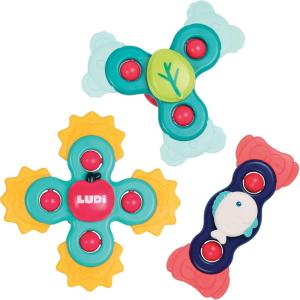 Ludi – Baby Hand Spinners – Jouets rotatifs à Ventouse – Jouet d&rsquo;éveil et de Bain pour bébé – Dès 10 Mois(Hand Spinner)