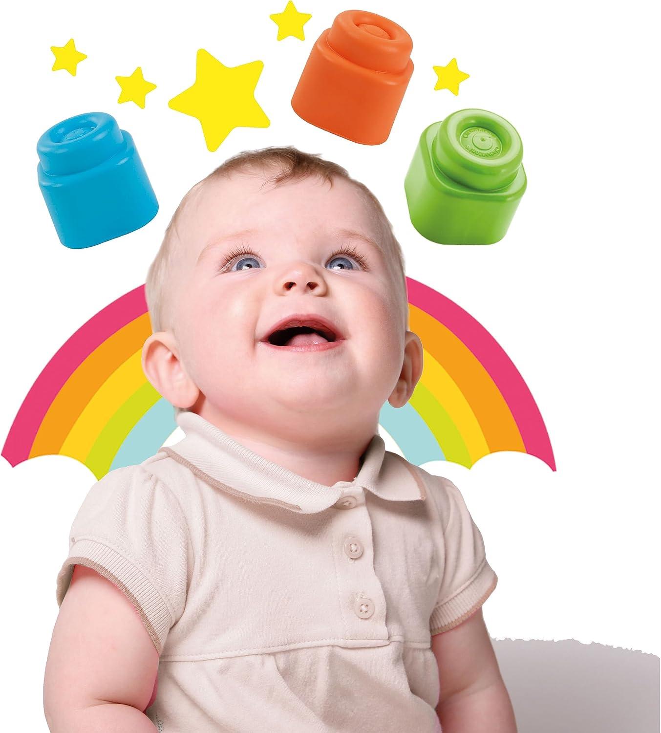 image:imageClementoni Sac Souple 20 Cubes Clemmy Bb 636 Mois Blocs Sensoriels Souples Lavables et Parfums Jouet dveil Empilable Mchouiller et Transportable Dveloppement Moteur BbSac Souple 20 Cubes