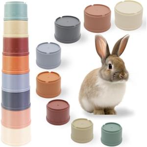 8 PCS Gobelets Empilables pour Lapin – Jouets d&rsquo;Exercice et de Fourrage