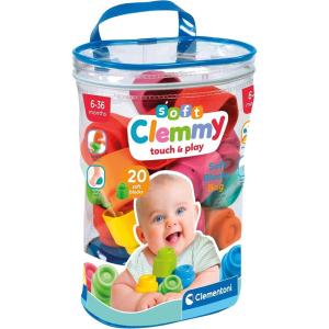 Clementoni | Sac Souple 20 Cubes Clemmy Bébé 6–36 Mois | Blocs Sensoriels Souples, Lavables et Parfumés | Jouet d’Éveil Empilable, à Mâchouiller et Transportable | Développement Moteur Bébé(Sac Souple 20 Cubes)